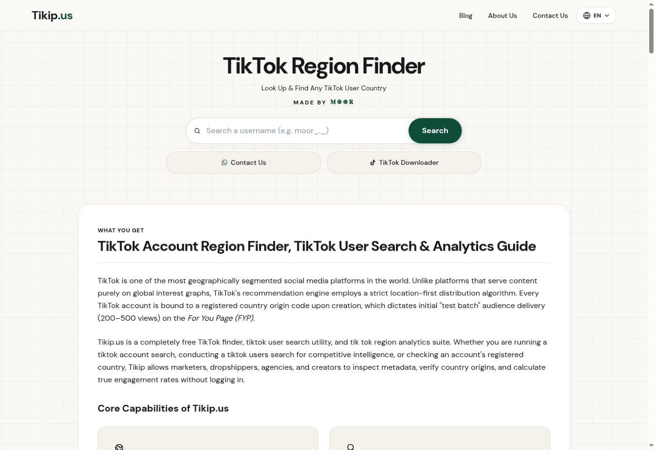Tikip website screenshot