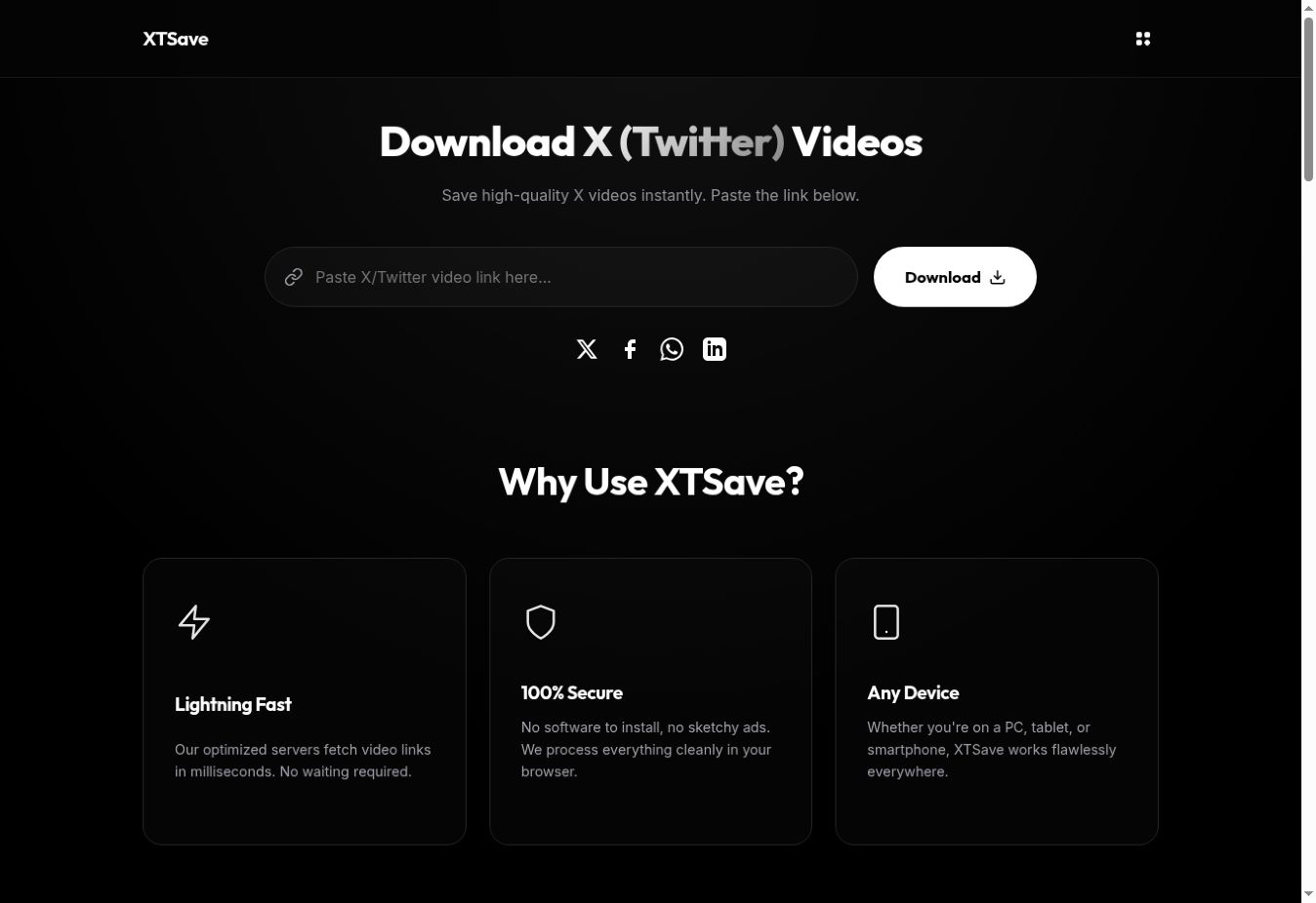 XTSave website screenshot